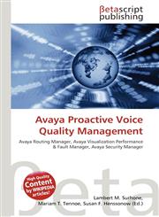 Avaya Proactive Voice Quality Management,6133479922,9786133479920