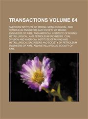 Transactions Volume 64,115318270X,9781153182706