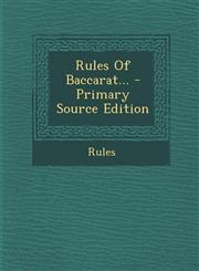 Rules of Baccarat... - Primary Source Edition,1294374303,9781294374305