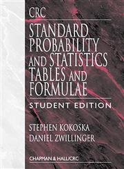 CRC Standard Probability and Statistics Tables and Formulae Student Edition,0849300266,9780849300264