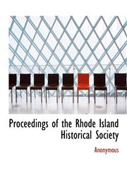 Proceedings of the Rhode Island Historical Society,1140292900,9781140292906