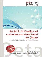 Re Bank of Credit and Commerce International SA (No 8),6136029898,9786136029894