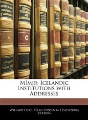 Mímir Icelandic Institutions with Addresses,1141406454,9781141406456