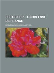 Essais Sur La Noblesse de France,1153501074,9781153501071