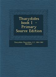 Thucydides Book I - Primary Source Edition,1293773999,9781293773994
