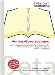 Ad-hoc-Gesetzgebung,6131113629,9786131113628