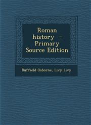 Roman History - Primary Source Edition,1287814786,9781287814788