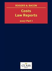Costs Law Reports 2007, Vol. I,1859593208,9781859593202