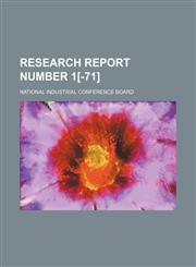 Research report number 1[-71],1236447182,9781236447180