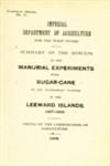 Summary of the Results of the Manurial Experiments with Sugar-Cane At the Experiment Stations in the Leeward Islands, 1908-1909