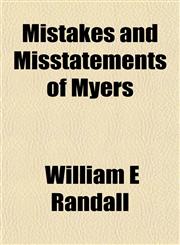 Mistakes and Misstatements of Myers,115174414X,9781151744142