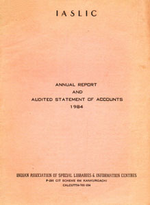IASLIC Annual Report and Validited Statement of Accounts - 1984