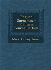 English Surnames - Primary Source Edition,1294660322,9781294660323