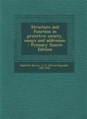 Structure and function in primitive society, essays and addresses; - Primary Source Edition,1293057177,9781293057179