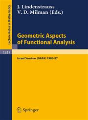 Geometric Aspects of Functional Analysis Israel Seminar (Gafa) 1986-87,3540193537,9783540193531