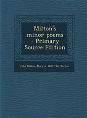 Milton's Minor Poems - Primary Source Edition,1287801390,9781287801399