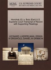 Honchok (G.) v. Butz (Earl) U.S. Supreme Court Transcript of Record with Supporting Pleadings,1270548522,9781270548522