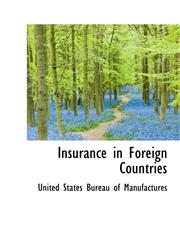 Insurance in Foreign Countries,1241663343,9781241663346