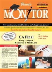 Monitor for CA Final, Group I, Paper 4 Corporate & Allied Laws,8177339079,9788177339079