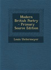 Modern British Poetry - Primary Source Edition,1295508648,9781295508648