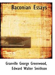 Baconian Essays,1117153347,9781117153346