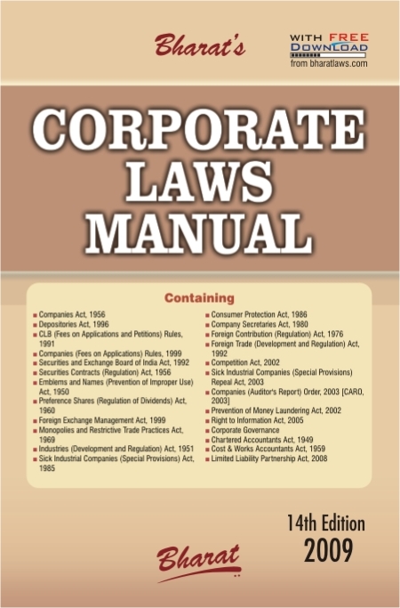 Corporate Laws Manual With Free Download 14th Edition,8177335138,9788177335132