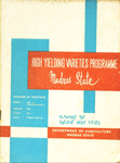 High Yielding Varieties Programme Madras State (To Double the Present ACRE Yields)
