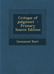 Critique of Judgment - Primary Source Edition,1293820792,9781293820797