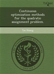 Continuous optimization methods for the quadratic assignment problem.,1243461349,9781243461346