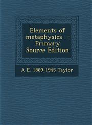 Elements of Metaphysics,1289630925,9781289630928