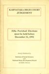 Karnataka High Court Judgement on Zilla Parishad Elections must be held before December 31, 1992