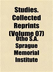 Studies. Collected Reprints (Volume 07),1151830143,9781151830142