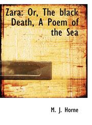 Zara Or, The black Death, A Poem of the Sea,1103959905,9781103959907