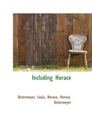 Including Horace,1110746180,9781110746187