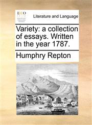 Variety a collection of essays. Written in the year 1787.,1140744615,9781140744610
