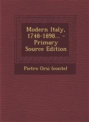 Modern Italy, 1748-1898... - Primary Source Edition,1293185620,9781293185629