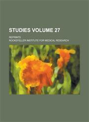 Studies; Reprints Volume 27,1230051619,9781230051611