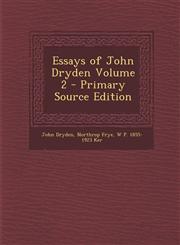Essays of John Dryden Volume 2 - Primary Source Edition,1287856454,9781287856450