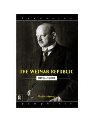 The Weimar Republic 1919-1933 (Lancaster Pamphlets),0415132843,9780415132848