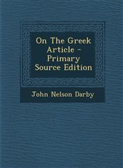 On The Greek Article - Primary Source Edition,1294045873,9781294045878