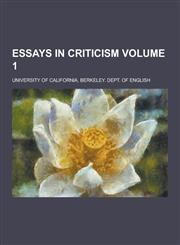 Essays in Criticism Volume 1,1230261575,9781230261577