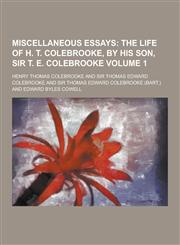 Miscellaneous Essays Volume 1,1230370390,9781230370392