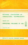 National Convention of Agricultural Technologists - Seminar on Agricultural Challenges of 1980s - January 30-31, 1976