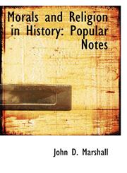 Morals and Religion in History Popular Notes,1103592319,9781103592319