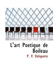 L'art Poétique de Boileau,111301332X,9781113013323