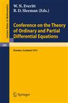 Conference on the Theory of Ordinary and Partial Differential Equations Held in Dundee/Scotland, March 28 - 31, 1972,3540059628,9783540059622