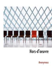 Hors-d'oeuvre,1116532026,9781116532029