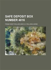 Safe Deposit Box Number 4016,1154504832,9781154504835