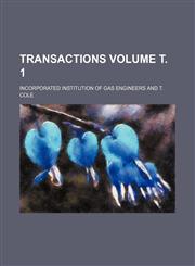 Transactions Volume т. 1,1232339164,9781232339168