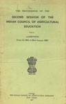 The Proceedings of the Second Session of the Indian Council of Agricultural Education held at Lucknow from the 20th to 22nd August, 1956